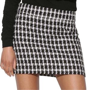 Walter Baker Black and White Checkered Mini Skirt